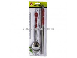 X-201#2PCS CUTLERY SET(SPOON + CHOPSTICKS)(XING YUE)